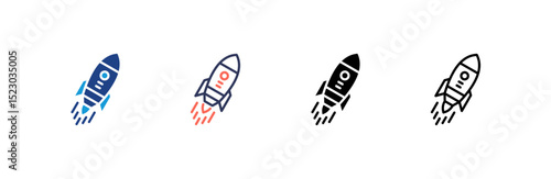 Start Up icon set multiple style collection