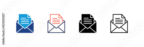 Email icon set multiple style collection
