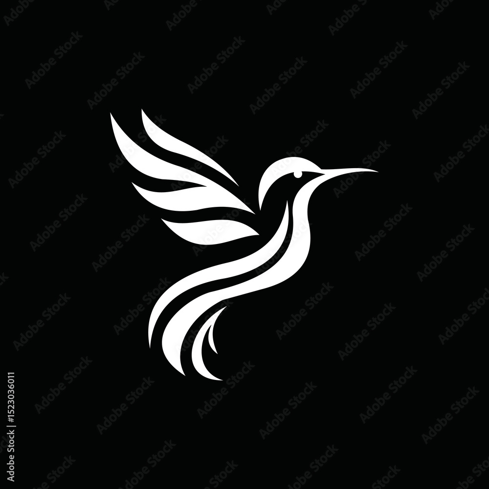 Fototapeta premium logo hummingbird An elegant, cute, abstract, modern.