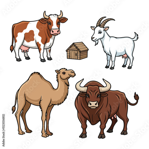 set of cartoon animals