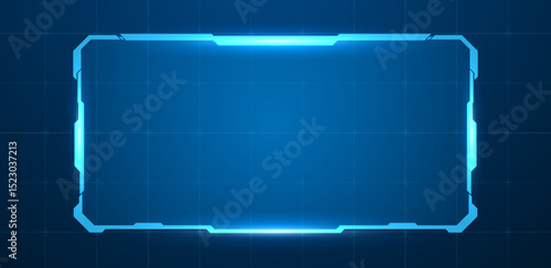 Digital screen or technology box blue light interface vector editable	