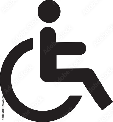 Disabled handicap sign on transparent background , Disabled icon wheelchair icon , stock vector .