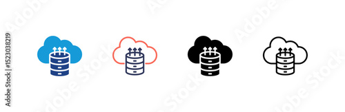 Data Storage icon set multiple style collection