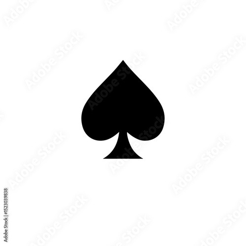 Simple black spade symbol. Classic spade design for playing cards game. This simple spade image is perfect for card game design, logo, or branding.