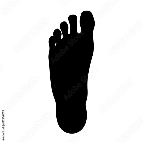 Black human foot sole print. Detailed anatomical human foot sole imprint. High-resolution image of a human foot sole perfect for medical publications, educational materials,