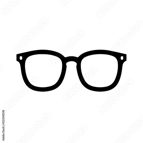 Stylish eyeglasses with square frames. Simple eyewear design, perfect for vision correction or fashion statement.  Classic glasses shape suitable for optical shops, ophthalmology clinics,