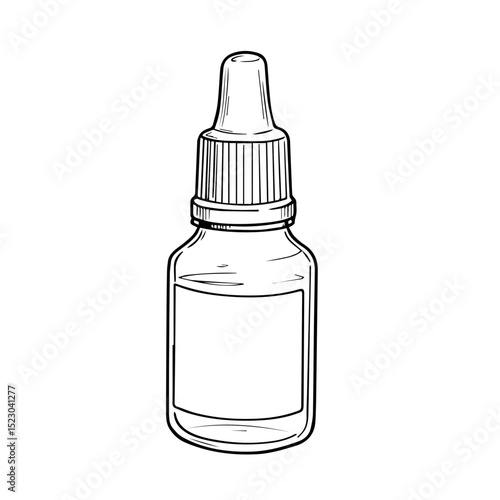 Eye drops bottle mockup with blank label. Medical illustration of eye drops container perfect for ophthalmology.