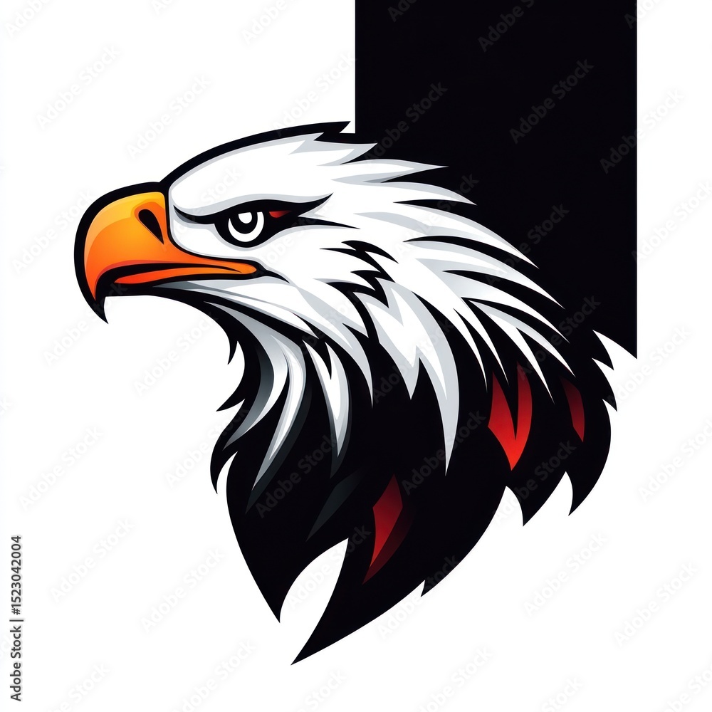 Obraz premium Profile view of an eagle's head, bold graphic style.