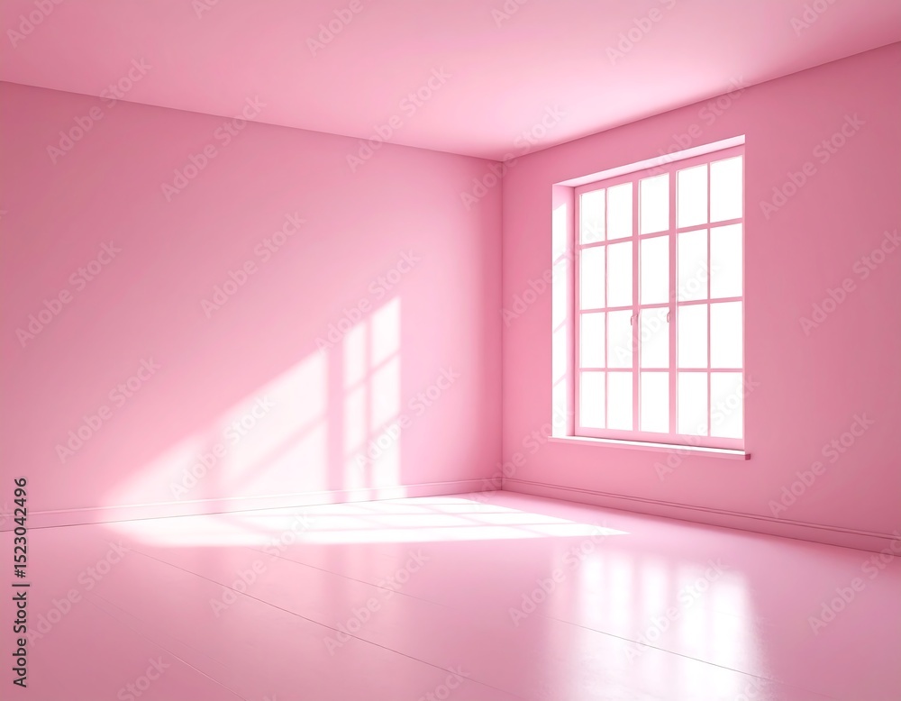 Fototapeta premium Pink room with window (1)