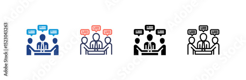 Meeting icon set multiple style collection