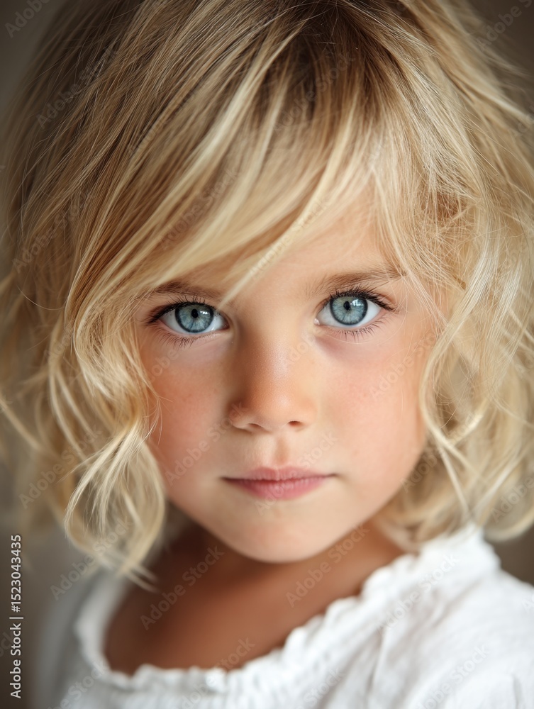 A little girl with blonde hair and blue eyes A little girl with blonde hair and blue eyes