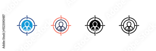 Target icon set multiple style collection
