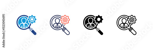 Human Resources icon set multiple style collection