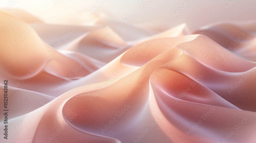 Fototapeta premium Abstract, flowing, rosy landscape