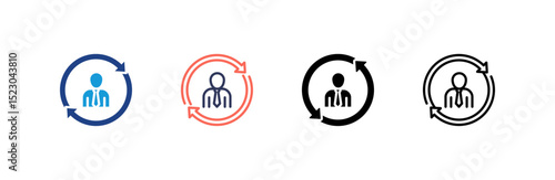 Employee icon set multiple style collection