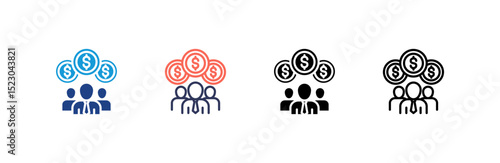 Investor icon set multiple style collection