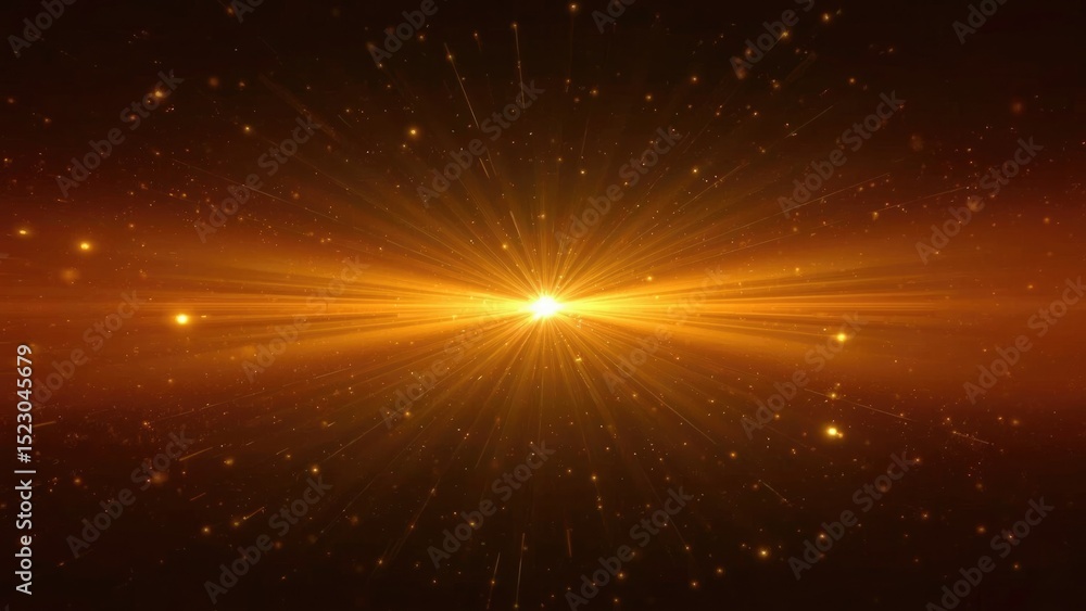 Abstract golden light rays burst background with sparkling dust Abstract golden light rays burst background with sparkling dust