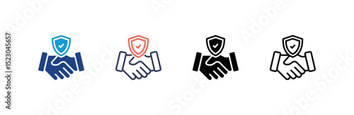Trustworthiness icon set multiple style collection