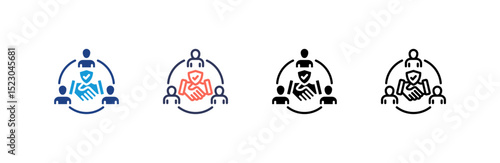 Reliability icon set multiple style collection