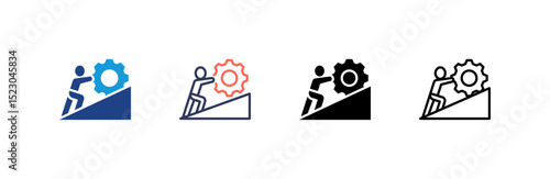 Perseverance icon set multiple style collection
