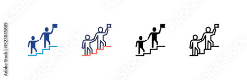 Leadership icon set multiple style collection