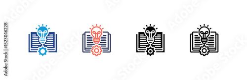 Blended Learning icon set multiple style collection