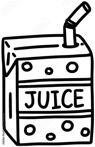 juice paper pack and straw(vector illustration)