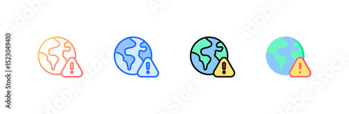 World icon set multiple style collection