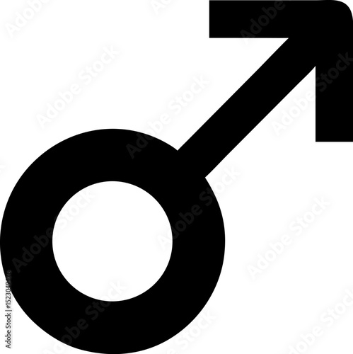 Black Male Gender Symbol Icon. Editable Vector Style. For Gender, Identity, Symbol, Representation Themes. Vector Illustrations.