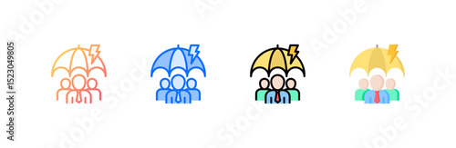Protection icon set multiple style collection