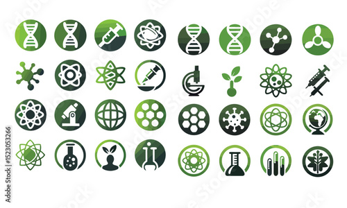 Biotechnology Postal and Digital Mail modern icons set.