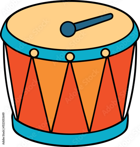 Drum Icon on Transparent Background