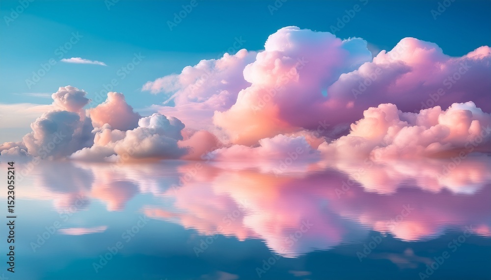Fototapeta premium background of colorful pastel clouds reflecting in the sky