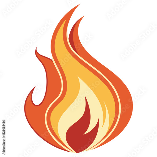 Vector emoji of a stylized flame with a vibrant orange, yellow, and red gradient. Represents heat, something being 'lit' or popular, passion, or urgency.