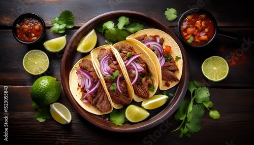 Wallpaper Mural savor the flavors of beef chuck tacos with grilled onions and fresh ingredients at home today Torontodigital.ca