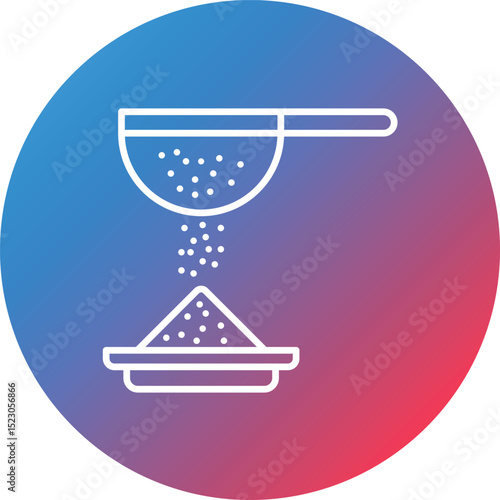 Sieve Line Gradient Circle Background Icon