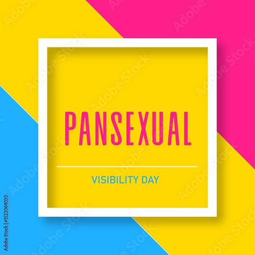 Pansexual visibility day flyer graphic in flag colors
