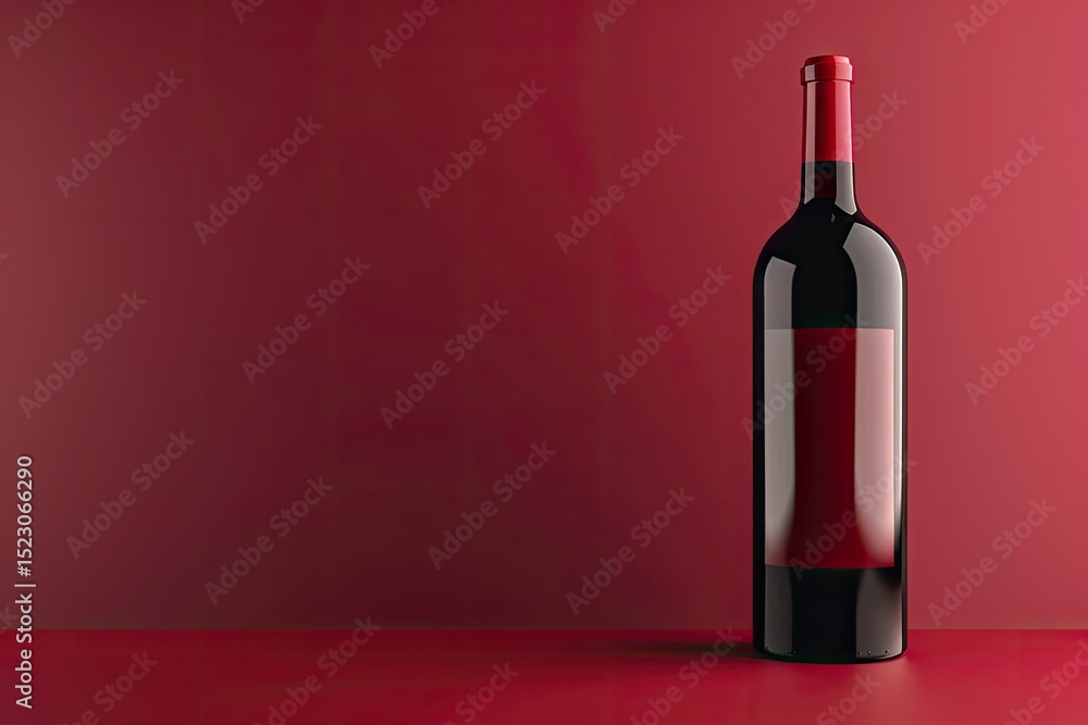 Premium Quality Visual of Realistic Glass Red Wine Bottle Mockup Premium Quality Visual of Realistic Glass Red Wine Bottle Mockup