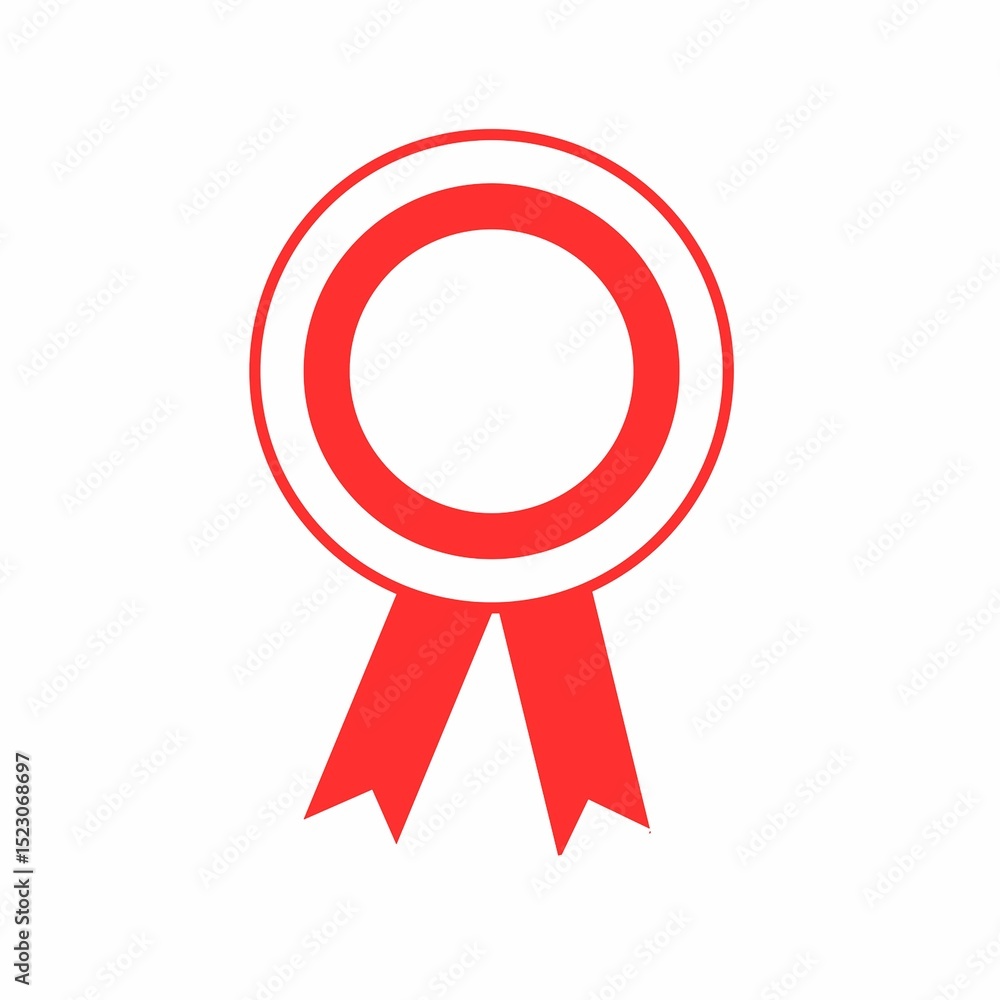 Red Medal with ribbon icon. Medal icon. Gold medal. Red Medal with ribbon icon. Medal icon. Gold medal.