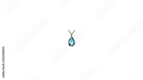 Gemstone drop pendant isolated on white background  