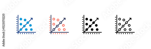 Regression icon set multiple style collection