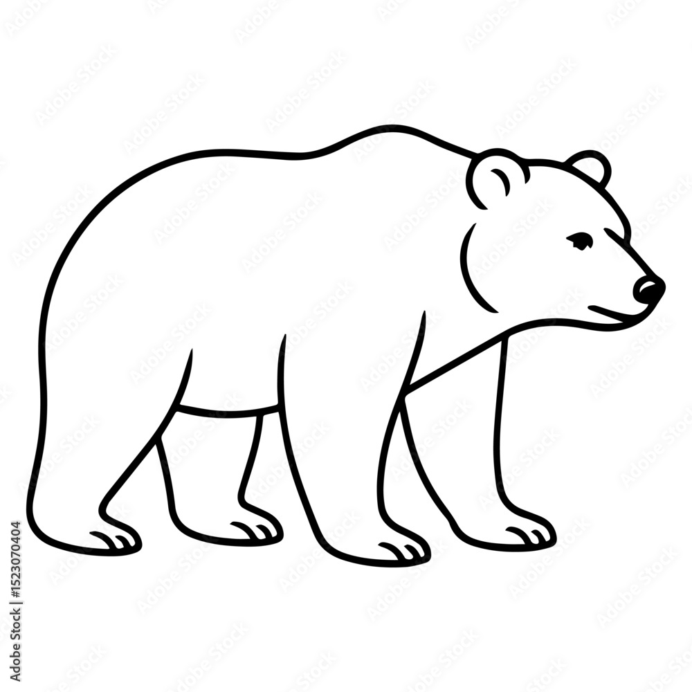Obraz premium bear vector realistic line icon on white background Vector line icon animal, wildlife