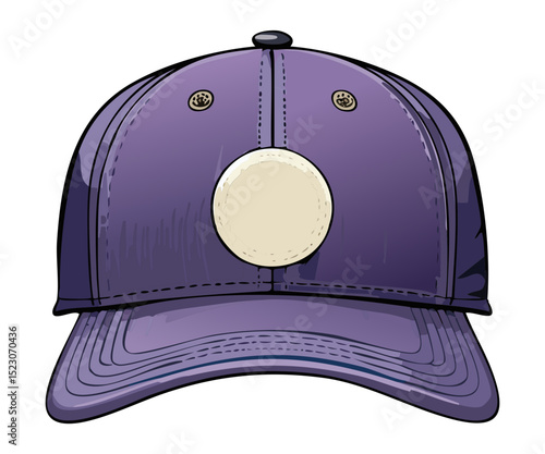 Solid Purple Baseball Cap White Emblem