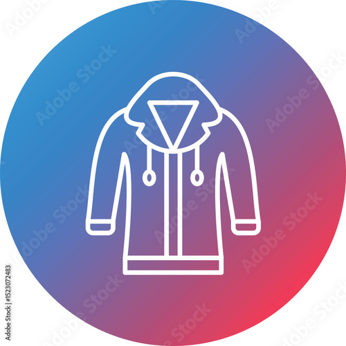 Hoodie Line Gradient Circle Background Icon