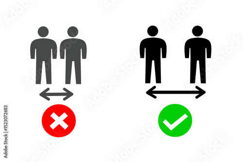 Social Distancing Infographic Icon. Vector Image isolated on white