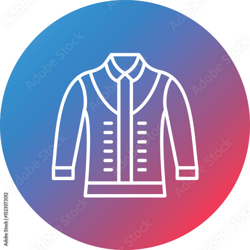 Jacket Line Gradient Circle Background Icon