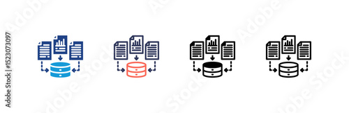 Data Gathering icon set multiple style collection