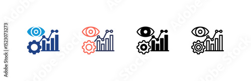 Vision icon set multiple style collection