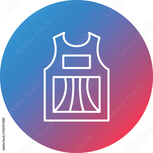 Sleeveless Shirt Line Gradient Circle Background Icon