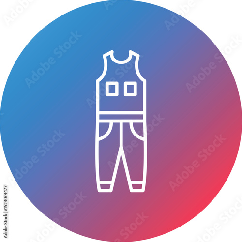 Coverall Clothes Line Gradient Circle Background Icon